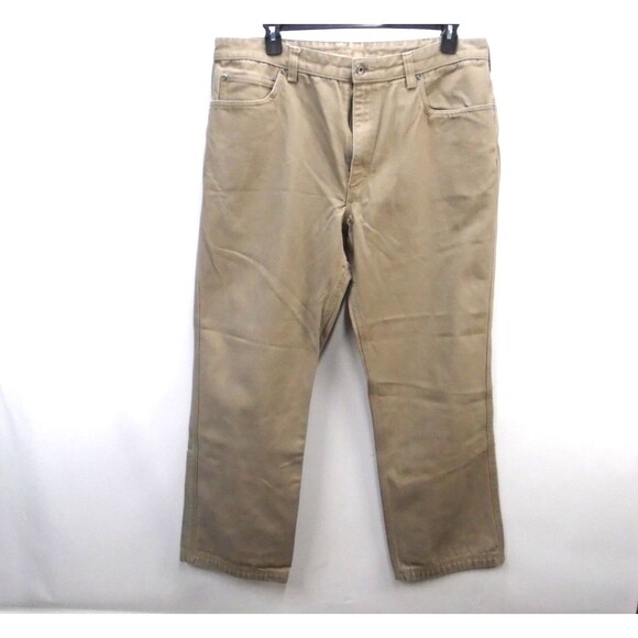 Duluth Other - Duluth Trading Pants Mens Size 40x30 Beige Fire Hose Straight Leg Fend of Finish